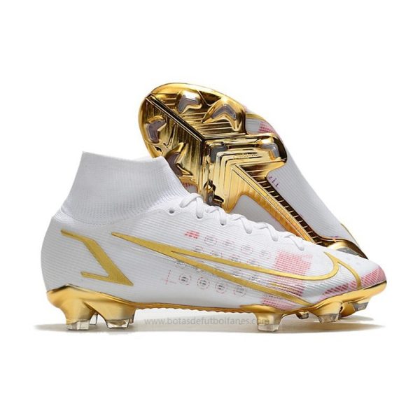 Nike Mercurial Superfly VIII Elite DF FG Blanco Rosado Rojo